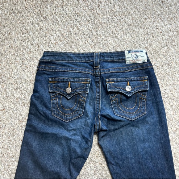 True Religion Skinny Jeans With Flaps Womens 28 Low Rise Blue Denim Dark Wash - Picture 4 of 13